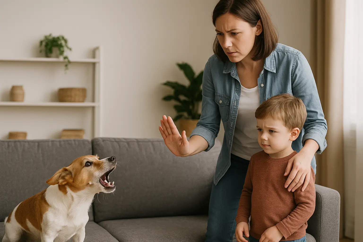 Pes, který štěká na dítě, nás může znejistit. Musíme najít způsob, jak odnaučit psa štěkat na lidi