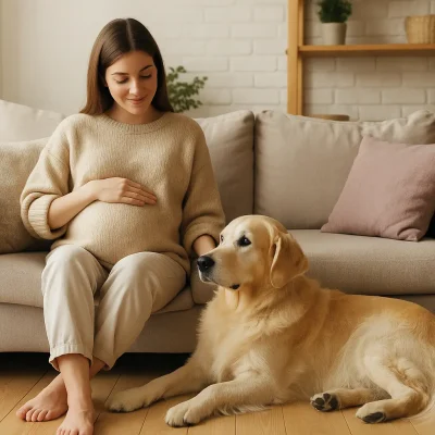 tehotna-zena-a-pes-na-gauci